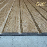 Matériaux acoustiques en feutre polyester imprimé sur mesure à rainures en V CNC, insonorisants, avec finition imitation bois