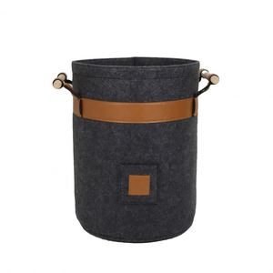 Meilleure vente de panier de rangement en feutre de forme ronde de haute qualité avec boîtes de rangement et bacs en cuir PU de qualité supérieure - Product Image 1