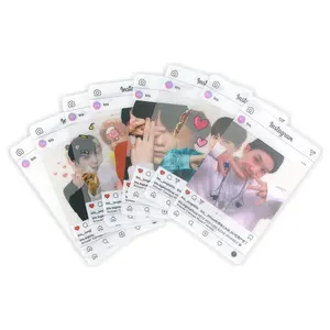 High quality custom CMYK printed waterproof Visitor card Transparent pvc card Korean transparent photo card
