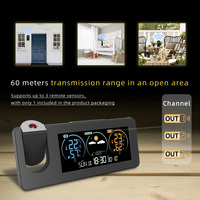 Réveil projecteur pour chambre à coucher, écran VA, thermomètre, radio numérique, prévisions météo, réveil avec projection