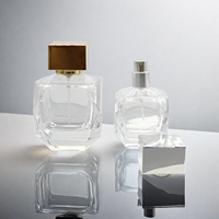 Flacon pulvérisateur transparent rectangulaire de 30 ml et 100 ml, flacon de parfum vide, diffuseur à bâtonnets, emballage en verre, sérigraphie