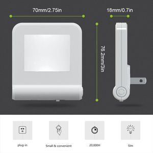 Veilleuse LED colorée à brancher OEM ODM avec capteur de lumière, 0,5W, économie d'énergie, allumage automatique du crépuscule à l'aube, pour chambre et couloir - Product Image 3
