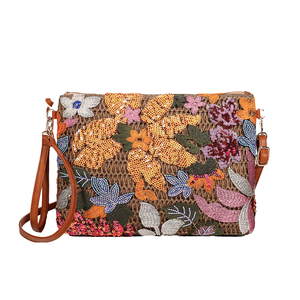 Borsa a tracolla da donna di alta qualità con disegno a tracolla di grande capacità con paillettes lavorate a maglia con Zip in paglia realizzata - Product Image 4