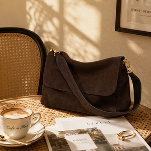 Bolsos de diseño de terciopelo suave y ante, bolso de hombro tipo de cuero genuino para mujeres, bolsa mensajero fabricante OEM - Product Image 1