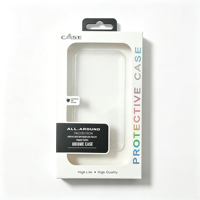 Boîte d'emballage portable pour téléphone portable en papier blanc, personnalisée, avec fenêtre transparente et languette de suspension pour l'électronique mobile