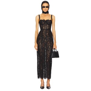 Abito Lungo Casual Estivo da Donna con Spalline Sottili in Pizzo Nero - Nuovi Arrivi 2026 di Alta Qualità - Product Image 5