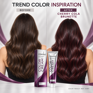 Crème colorante professionnelle pour cheveux Interoba en tube argenté et carton de vente au détail pour coloristes et nuancier - Product Image 1