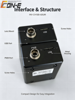 Caméra de balayage de zone HIKROBOT MV-CH100-60UM compatible GigE Vision 10MP, obturateur global CMOS USB3.0 36fps, mouvement ultra-rapide