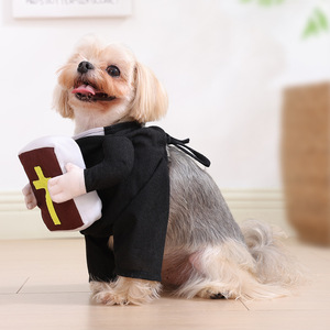 Nuevo Disfraz <span class=keywords><strong>de</strong></span> Sacerdote para Perro <span class=keywords><strong>de</strong></span> Halloween, Divertido Traje Bíblico para Cachorro con Accesorio <span class=keywords><strong>de</strong></span> <span class=keywords><strong>Biblia</strong></span> para Cosplay - Product Image 2