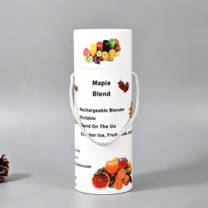 Scatola Cilindrica di Lusso Personalizzata per Tappetino Yoga e T-shirt, Tubo in Carta Kraft con Manico in Corda sul Coperchio - Product Image 1