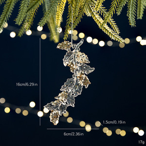 Decorazione Natalizia: Ornamento Trasparente in Acrilico a Forma di Fiocco di Neve, Angelo con Paillettes, Cristallo Pendente per Atmosfera Natalizia - Product Image 4