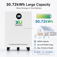 10kWh 10-20kW Output 51.2V Baterai LiFePO4 Terpasang di Dinding untuk Sistem Tenaga Surya Rumah Tangga, Kompatibel dengan Jaringan Hibrida CAN, Inverter Panel PV 100Ah