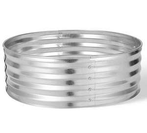Anneau de feu rond en acier galvanisé au charbon de bois de 36 pouces Silver Brasier Outdoor - Product Image 2