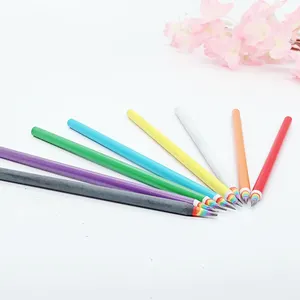 2023热黑铅彩色铅笔新款环保彩虹纸笔筒铅笔儿童礼品HB铅笔套装