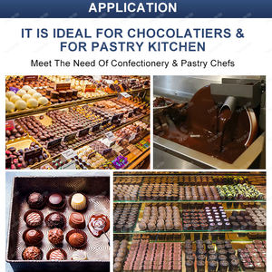 Linea di ricopertura automatica completa per cioccolato da 15 kg/batch su piccola scala per torte, ciambelle, tortini e wafer con tunnel di raffreddamento - Product Image 2