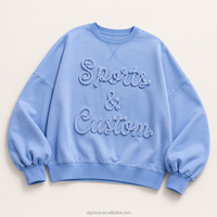 Sweat-shirt à col rond personnalisé décontracté de haute qualité, coupe ample, broderie de patchs, streetwear, manches longues, coton, pour femmes
