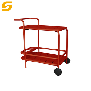 Moderner Multifunktions-Rollwagen aus Aluminium für Innen- und Außenbereiche mit Rädern, Garten, Terrasse, Poolparty, fahrbarer Lager- und Bartisch - Product Image 5