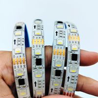 Tira de LED RGBIC Dual Blanco 3000K-6500K 12V WS2811 Direccionable, Tira de LED 2811 RGBWW Programable DMX 5050 Pixel, Resistente al Agua