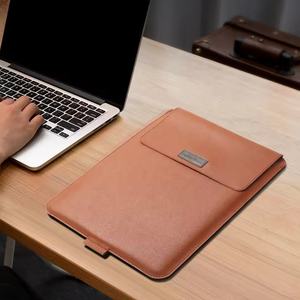 Bolsa de ordenador portátil con logotipo personalizado para Macbook Air PU cuero 13/14/15/15.6 pulgadas funda para portátil funda para ordenador portátil con alfombrilla de ratón con soporte - Product Image 1