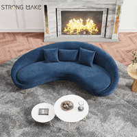 Gebogene Couch im europäischen Stil Drei Sitz Moderne Luxus Weiß Boucle Wohnzimmer Wohn möbel Schnitts ofa Set