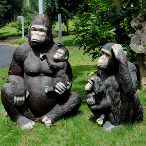 Scultura di Animali Safari in Vetroresina a Grandezza Naturale a Prezzo Conveniente, Statua di Giraffa ed Elefante in Resina per Decorazione di Giardini e Cortili - Product Image 3