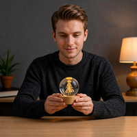 Boule de cristal 3D sculptée sur mesure avec base LED, cadeau personnalisé en forme de dessin animé, idéal pour la décoration intérieure - Fabrication Small Bridge