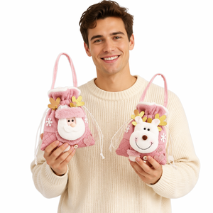 Nouveaux sacs cadeaux de <span class=keywords><strong>Noël</strong></span> roses à paillettes, sacs d'emballage pour pommes de réveillon, sacs à friandises pour la maternelle, pochettes cadeaux pour fête de <span class=keywords><strong>Noël</strong></span> - Product Image 5