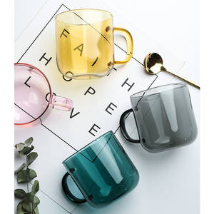 Tasses à petit-déjeuner modernes et colorées en verre borosilicate de haute qualité avec poignée, grande capacité, 56H - Product Image 6