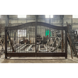 Puertas <span class=keywords><strong>de</strong></span> <span class=keywords><strong>Entrada</strong></span> <span class=keywords><strong>de</strong></span> Hierro Fundido para Casas, Diseño <span class=keywords><strong>de</strong></span> Puerta Principal <span class=keywords><strong>de</strong></span> Hierro Forjado <span class=keywords><strong>de</strong></span> Doble Apertura con Abridor Eléctrico - Product Image 2