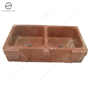 Évier de cuisine en marbre rouge, pierre à Double bol, prix Direct d'usine, nouveau - Product Image 4
