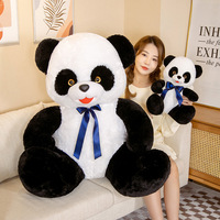 Vente en gros d'ours panda en peluche doux personnalisé Animal en peluche en tissu doux en coton avec rembourrage en coton PP