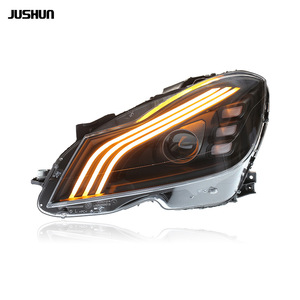 Conjunto de Faros Delanteros para Mercedes-Benz Clase C W204, Estilo Maybach, Lente LED de Tres Barras, 12V - Product Image 2