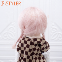 FSTYLER Mohair Bouclés Réaliste Petit Mini Bjd 18 Pouces Personnalisé En Gros Vente En Vrac Poupée Accessoires pour BJD Poupée Cheveux Perruque