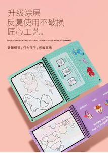 Buku gambar kustom Set mainan lukisan cat air cahaya Puzzle mewarnai Set buku lukisan grafiti guas untuk anak-anak - Product Image 3