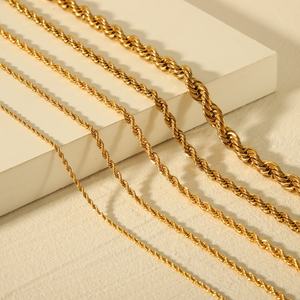 Collar de Joyería de Oro Antideslustre de Moda, Cadena de Acero Inoxidable de Dubái de 24k para Mujeres, Hombres y Niñas - Product Image 2