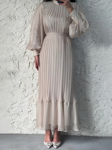 2025 donna elegante leggera stile maturo gonna lunga plissettata abito <span class=keywords><strong>da</strong></span> <span class=keywords><strong>giorno</strong></span> Casual per la primavera vestito <span class=keywords><strong>da</strong></span> donna - Product Image 3