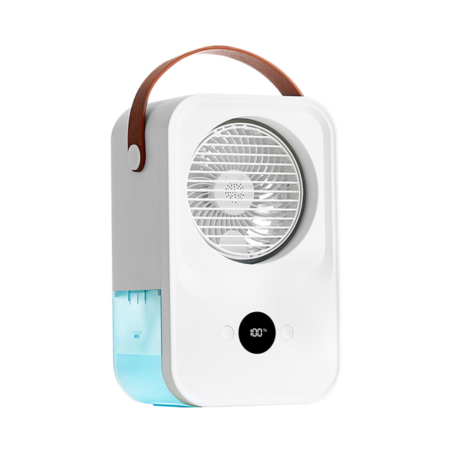 2026 New Handheld Battery Powered Outdoor Portable USB Digital Display Mini Water Mist Fan Humidify Function for Car Use OEM&ODM