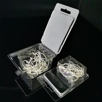 Boîtes d'emballage personnalisées en PET transparent, écologiques, à clapet, avec impression UV pour l'affichage de crochets à ongles, en matériaux recyclés, en stock