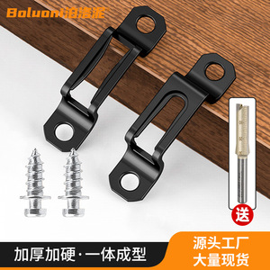 Boluoni Stainless Steel Connector Black 2 In 1 Furniture Cabinet <b>Wardrobe</b> Joiner Durable <b>Hardware</b> Accessory - Product Image 1