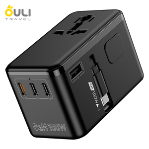 HL-A06-PD100W GAN <span class=keywords><strong>Universal</strong></span>-Reiseadapter Reisestecker mit Typ-C Einziehbarem Kabel Mit US UK EU AUS Steckeradapter - Product Image 1