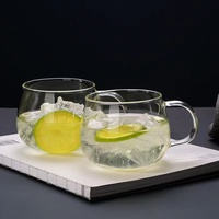 2 tasses à lait en verre trempé transparentes créatives avec inscription, tasse à petit-déjeuner, tasse à gruau, tasse à café transparente, tasse à jus, tasse à thé