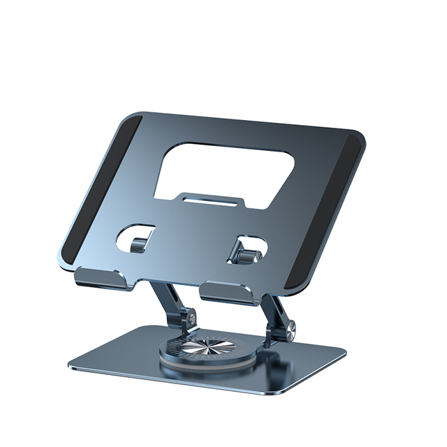Universal Alloy Steel & Silicone Tablet Stand 360 Rotating Foldable Desk Holder for Mobile Phone and Table Silver Gray Green