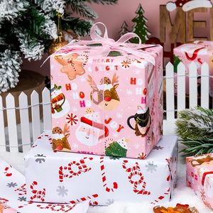 Yarcony Christmas <b>Wrapping</b> <b>Paper</b> Roll 17 Inch X 33 Feet Reversible Pink Holiday Design Gift Craft Use - Product Image 6