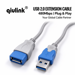 Cable de Extensión USB 2.0 de Alta Velocidad Qiulink, Cable Extensor USB A Macho a Hembra, Cable de Sincronización de Datos y Carga <span class=keywords><strong>para</strong></span> PC y Laptop - Product Image 3