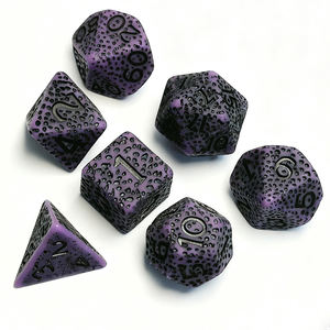 مجموعة نرد DND مخصصة من الشركة المصنعة ، مجموعة نرد التنين المحصنة الغامضة الأرجواني ذات النمط العتيق متعدد السطوح والتنين - Product Image 3