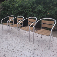 Ensemble de table et de chaises en plastique imitation bois, moderne, imperméable, durable, avec coussin, pour la plage, l'hôtel, le jardin, le salon, meubles d'extérieur