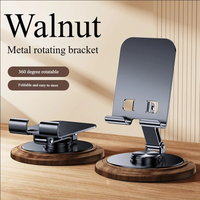 Support de téléphone portable en bois massif à rotation 360°, très vendu °   Support de bureau rotatif et pliable pour regarder des séries et des émissions en direct