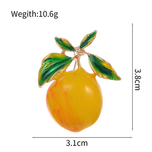 Nuevo broche de limón creativo fruta pecho flor aleación esmalte limón broche ropa fiesta regalo insignia Pin - Product Image 6