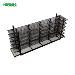 Black Double-sided <b>Wire</b> Mesh Gondola Shelving for Supermarket Retail - Product Image 1