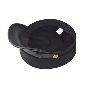 หมวกเบเร่ต์ทรงแบนขอบหนัง PU พร้อมหัวเข็มขัดหนังสไตล์อังกฤษสำหรับผู้หญิง ใส่ได้ในฤดูหนาว - Product Image 6